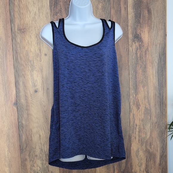 Xersion Tops - Xersion Blue Relaxed Cut Out Slim Fit Tank Top XL
